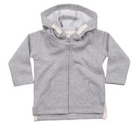 Babybugz Kinder Kapuzenpullover mit Reißverschluss - Grau meliert | 12-18 Monate
