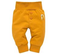 Babyhose mit Knöpfen Patch Papagei für Jungen & Mädchen - Schlupfhose Sweathose Leggings Jogginghose Elasticher Bund unifarben unisex - 100% Baumwolle - Currygelb - 62 68 74 80 86