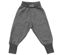 Babyhose Wolle Seide breite Bündchen hellgrau 92