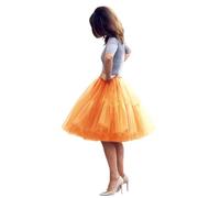 Babyonline D.R.E.S.S. Damen-Tutu-Rock, knielanger Tüllrock, Petticoat-Röcke, Krinoline, Rockabilly-Tutu-Röcke, Unterrock, Orange/Abendrot im Zickzackmuster (Sunset Chevron), Einheitsgröße