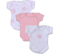 BabyPrem Frühchen Baby Mädchen Kleidung Packung Mit 3 Bodys Strampelanzüge ROSA SCHMETTERLING P2