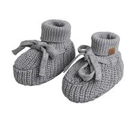 Baby's Only - Soul Booties - Gestrickte Babyschuhe - 3-6 Monate - Schuhe für Mädchen und Jungen - GOTS-Zertifiziert - 100% Biologische Baumwolle - Grau