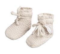 Baby's Only - Willow Booties mit Teddyfutter - Gestrickte Babyschuhe - 3-6 Monate - Schuhe für Mädchen und Jungen - GOTS-Zertifiziert - 100% Biologische Baumwolle - Warm Linen