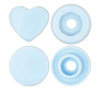 BabySnap Herz Druckknöpfe (12.4mm) glänzend B20 babyblau Farbe:B20