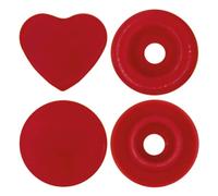 BabySnap Herz Druckknöpfe (12.4mm) glänzend B54 dunkelrot Farbe:B54