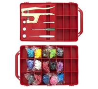 BabySnap Koffer Rot BabySnaps Koffer mit Zange, Werkzeuge Plus 300 Snaps inklusiv Sterne und Herzen (BabySnap Zange)