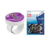 BabySnap Magnetnadelkissen Armband lila + Prym Glaskopfstecknadeln bunt