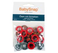 BabySnap Ösen mit Scheiben 11mm B01 signalrot (39,95 € pro 100 Stk) Farbe:B01 signalrot