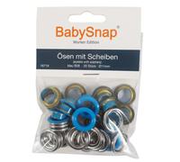 BabySnap Ösen mit Scheiben 11mm B08 cyan (39,95 € pro 100 Stk) Farbe:B08 cyan