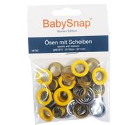 BabySnap Ösen mit Scheiben 11mm B10 gelb (39,95 € pro 100 Stk) Farbe:B10 gelb