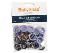 BabySnap Ösen mit Scheiben 11mm B28 lavendel (39,96 € pro 100 Stk) Farbe:B28 lavendel
