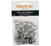 BabySnap Ösen mit Scheiben 11mm silber (35,96 € pro 100 Stk) Farbe:silber