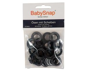 BabySnap Ösen mit Scheiben 12mm altmessing (38,20 € pro 100 Stk) Farbe:altmessing