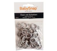BabySnap Ösen mit Scheiben 12mm silber (39,95 € pro 100 Stk) Farbe:silber