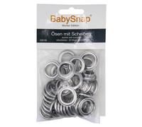 BabySnap Ösen mit Scheiben 14mm silber (40,46 € pro 100 Stk)