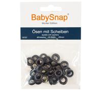 BabySnap Ösen mit Scheiben 5mm altmessing Farbe:altmessing