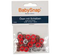 BabySnap Ösen mit Scheiben 5mm B01 signalrot Farbe:B01 signalrot