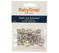 BabySnap Ösen mit Scheiben 5mm silber Farbe:silber