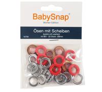 BabySnap Ösen mit Scheiben 8mm B01 signalrot (39,95 € pro 100 Stk) Farbe:B01 signalrot