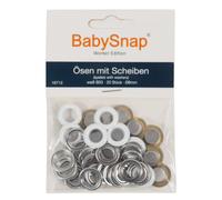 BabySnap Ösen mit Scheiben 8mm B03 weiß (39,95 € pro 100 Stk) Farbe:B03 weiß