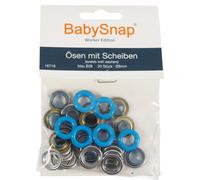 BabySnap Ösen mit Scheiben 8mm B08 cyan (39,95 € pro 100 Stk) Farbe:B08 cyan