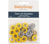 BabySnap Ösen mit Scheiben 8mm B10 gelb (39,95 € pro 100 Stk) Farbe:B10 gelb