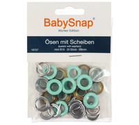 BabySnap Ösen mit Scheiben 8mm B19 mint (39,95 € pro 100 Stk) Farbe:B19 mint