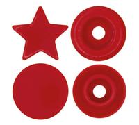 BabySnap Stern Druckknöpfe (12mm) glänzend B54 dunkelrot Farbe:B54