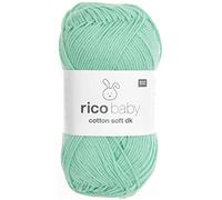Babywolle pastell grün Rico Baby Cotton Soft Dk | weich und pflegeleicht | Baumwollmischgarn zum Stricken und Häkeln (083 aquamarin)