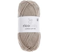 Babywolle Rico Baby Cotton Soft Dk | weich und pflegeleicht | Baumwollmischgarn zum Stricken und Häkeln (078 staub)