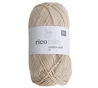 Babywolle Rico Baby Cotton Soft Dk, weiches Baumwollmischgarn zum Stricken und Häkeln (058 natur)