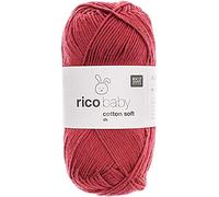 Babywolle rot Rico Baby Cotton Soft Dk | weich und pflegeleicht | Baumwollmischgarn zum Stricken und Häkeln (067 himbeere)