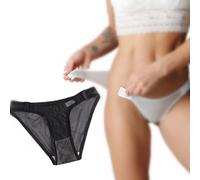Bacacab Easy Off Unterwäsche mit seitlichem Hakenverschluss, G-String-Tangas für Frauen, sexy, frech, Bikini-Slips, Low-Rise-Tanga, Schwarz , S