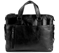 BACCINI große Laptoptasche echt Leder - 15.4 Zoll Laptop Business-Tasche Leandro - Umhängetasche Aktentasche mit extra Laptop-Hülle - Ledertasche Herren und Damen schwarz handgefertigt