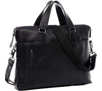 BACCINI große Laptoptasche mit abnehmbaren Schultergurt echt Leder - 15.4 Zoll Laptop Business-Tasche Leandro - Umhängetasche Aktentasche extra Laptop-Hülle - Ledertasche Herren Damen schwarz