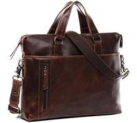 BACCINI große Laptoptasche mit abnehmbaren Schultergurt echt Leder - 15.4 Zoll Laptop Business-Tasche Leandro - Umhängetasche Aktentasche extra Laptop-Hülle - Ledertasche Herren Damen braun