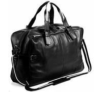 BACCINI große Weekender echt Leder - Sporttasche Roberto 50 cm L - Reisetasche Handgepäck mit Schultergurt - Ledertasche Herren und Damen schwarz handgefertigt