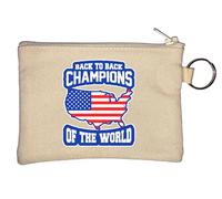 Back to Back Champions of the World USA Schlüsselanhänger Münzbörse Beige