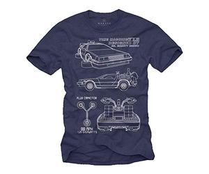 Back to The Future - Deloran T-Shirt Herren - Zurück in die Zukunft DMC-12 Blau XXXL