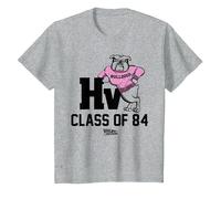 Back to The Future HV Class of ’84 Bulldogs T-Shirt, Kinder, Grau Meliert, 152