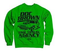 Back To The Future Offizielles Lizenzprodukt Doc Braun Time Travel Agency Sweatshirt (Grün) XX-Large
