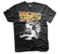 Back To The Future Offizielles Lizenzprodukt Poster Herren T-Shirt (Schwarz), Small