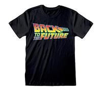 Back to The Future T-Shirt für Erwachsene | Schwarz | 100% Baumwolle | Kurzarm-T-Shirt für Herren | Vintage-Kleidung | Offizielles Merchandise, Schwarz, M