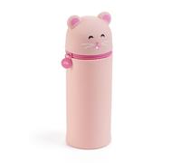 Back2Fun Federmäppchen, Schulmäppchen mit einem Fach, ausziehbares Federmäppchen aus Silikon, weiche Textur, Reißverschluss, Hamster, Hamster