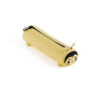 Back2Fun Flaches Federmäppchen für die Schule, EIN Fach, weiches Silikon, Reißverschluss, geprägtes Tiermuster, lustiges Schulmaterial für die Schule, gelb, 215 x 50 x 60 mm, Biene