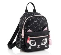 Back2Fun Unisex Kinder Mochila Mini 2 Comp. Gatita B2f Rucksack, Schwarz