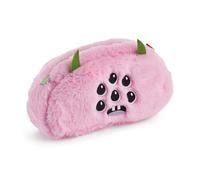 Back2Fun - Wendbares Federmäppchen Monster für die Schule mit einem Fach, Rosa + Lila, Wendbares Schulmäppchen aus Plüsch