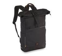 camel active Herren CITY Rucksack mit Reißverschluss und Überschlag Schwarz menswear-L