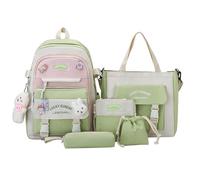 Backpacks Set, Bag Combo Kit, 11.81x5.12x16.54 Inches Compact Canvas School Backpack Set, Multipocket Design, Lightweight Stylish, for Kids, Boys, Girls, Teenagers, and Students
