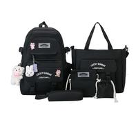 Backpacks Set, Bag Combo Kit, 11.81x5.12x16.54 Inches Compact Canvas School Backpack Set, Multipocket Design, Lightweight Stylish, for Kids, Boys, Girls, Teenagers, and Students